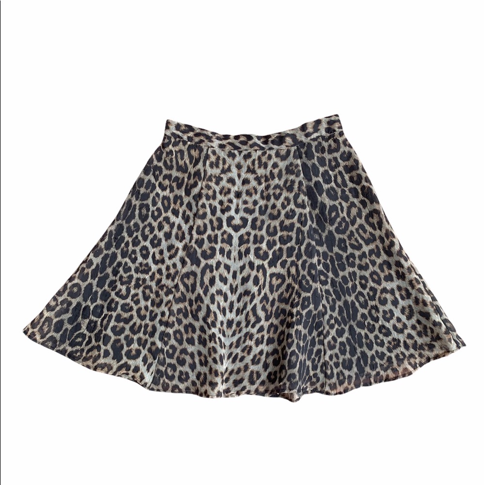 Vintage Leopard Print Flowy Mini Skirt